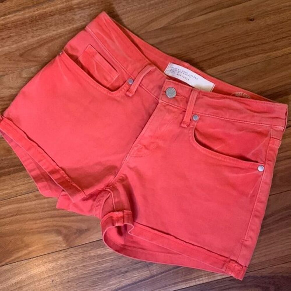 ‎Marc by Marc jacobs flamingo red jean shorts cuffed distressed